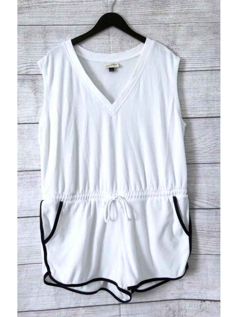 Universal Thread White French Terry Romper Women Size XXL